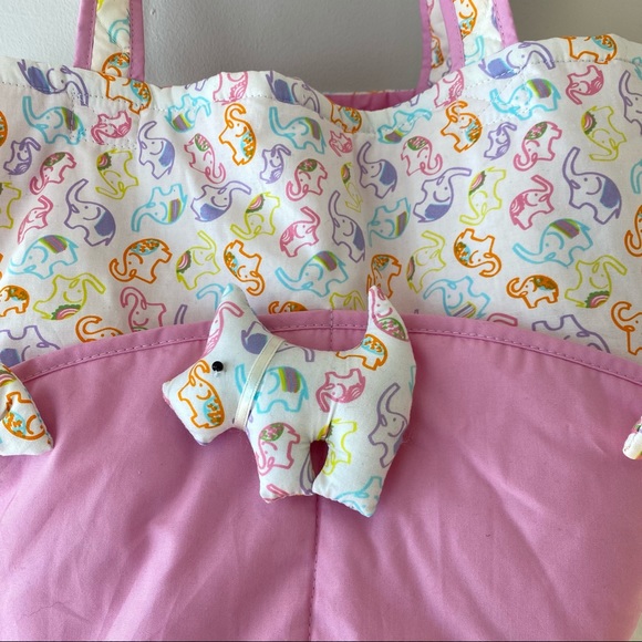 Elephant Print and Pink Tote Bag - Picture 8 of 12